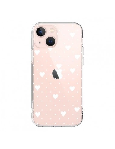 Coque iPhone 13 Mini Point Coeur Blanc Pin Point Heart Transparente - Project M