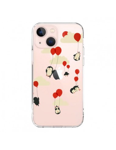 Cover iPhone 13 Mini Pinguino Palloncini Cielo Trasparente - Jay Fleck