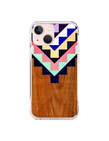 Cover iPhone 13 Mini Wooden Tribal Legno Azteco Aztec Tribal - Jenny Mhairi