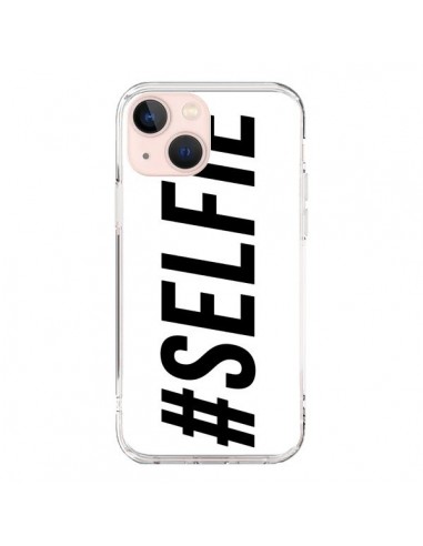 Cover iPhone 13 Mini Hashtag Selfie Bianco Orizzontale - Jonathan Perez