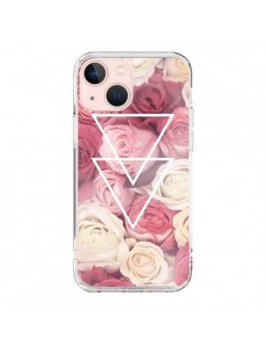 Coque iPhone 13 Mini Roses Triangles Fleurs - Jonathan Perez