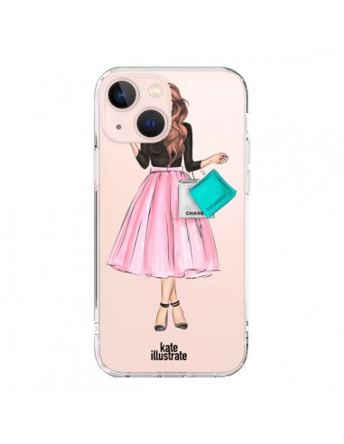 Cover iPhone 13 Mini Shopping Time Trasparente - kateillustrate