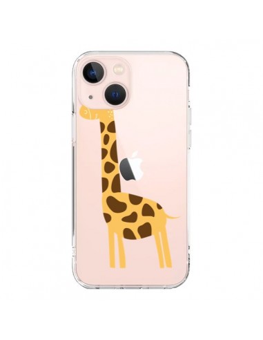 Coque iPhone 13 Mini Girafe Giraffe Animal Savane Transparente - Petit Griffin