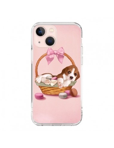 Cover iPhone 13 Mini Cane Panier Papillon Macarons - Maryline Cazenave