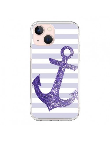 Cover iPhone 13 Mini Ancora Marina Viola - Monica Martinez