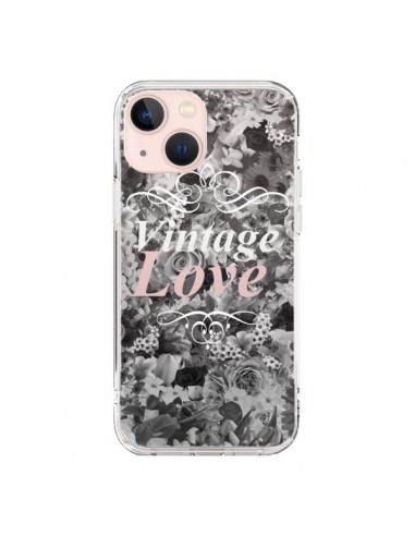 Cover iPhone 13 Mini Vintage Amore Nero Fiori - Monica Martinez