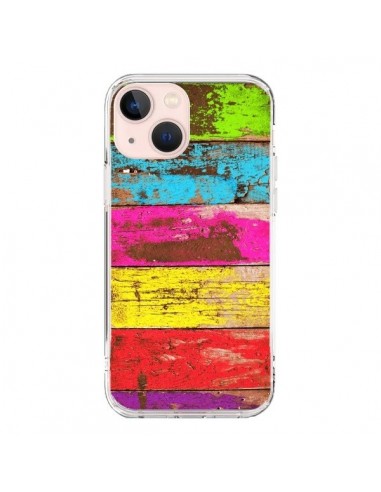 Cover iPhone 13 Mini Legno Colorato Vintage - Maximilian San