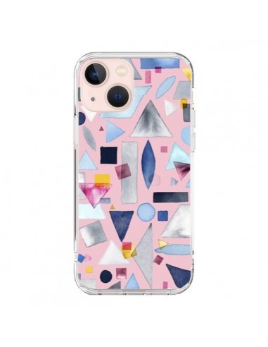 Cover iPhone 13 Mini Geometric Pieces Rosa - Ninola Design