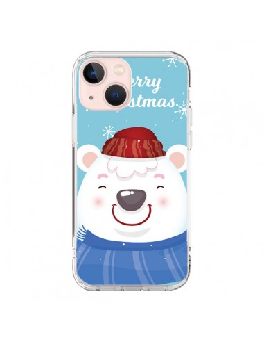 Cover iPhone 13 Mini Orso Bianco di Natale Merry Christmas - Nico