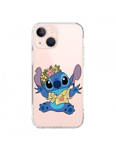 Cover iPhone 13 Mini Stitch di Lilo e Stitch in love Trasparente - Nico