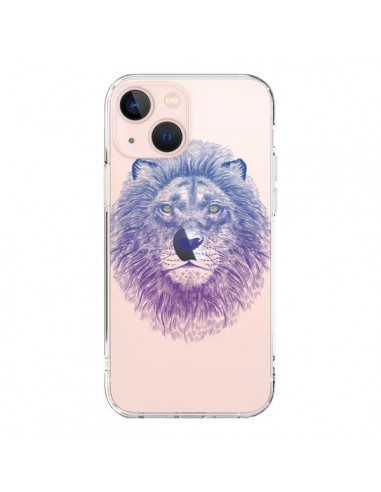 Cover iPhone 13 Mini Leone Animale Trasparente - Rachel Caldwell