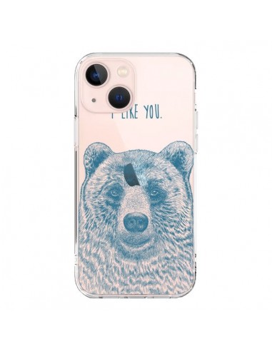 Cover iPhone 13 Mini I Love You Orso Trasparente - Rachel Caldwell