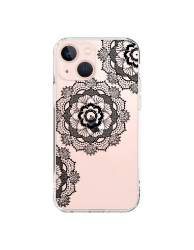 Cover iPhone 13 Mini Triplo Mandala Nero Black Trasparente - Sylvia Cook