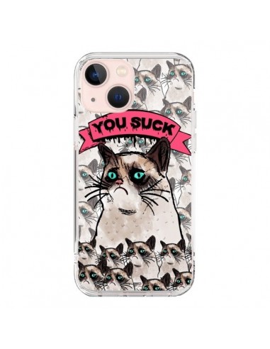 Cover iPhone 13 Mini Gatto Brontolone - You Suck - Sara Eshak