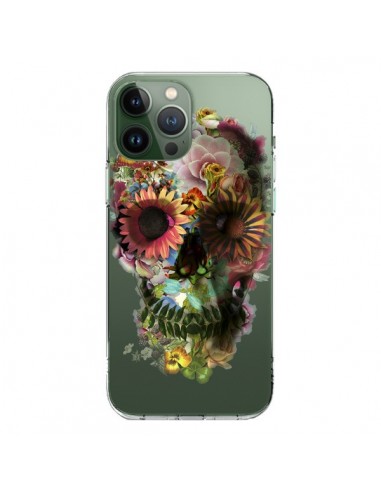 Cover iPhone 13 Pro Max Teschio Fiori Trasparente - Ali Gulec