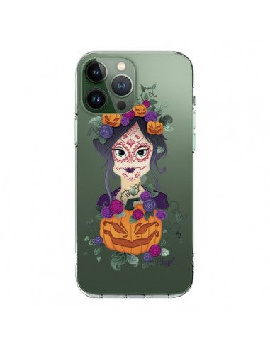 Cover iPhone 13 Pro Max Donna Occhi Chiusi Santa Muerte Trasparente - Chapo