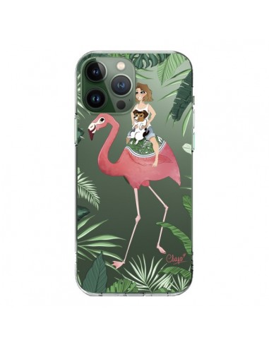 Coque iPhone 13 Pro Max Lolo Love Flamant Rose Chien Transparente - Chapo