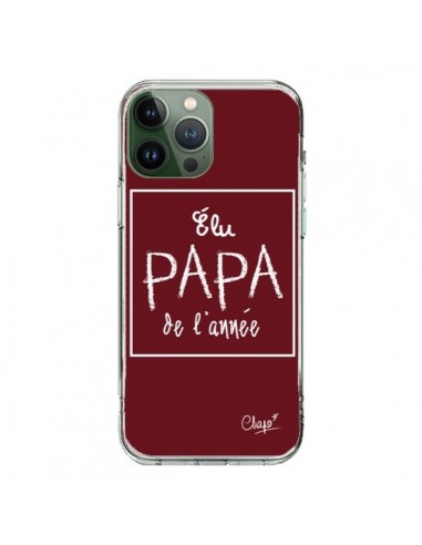 Coque iPhone 13 Pro Max Elu Papa de l'Année Rouge Bordeaux - Chapo