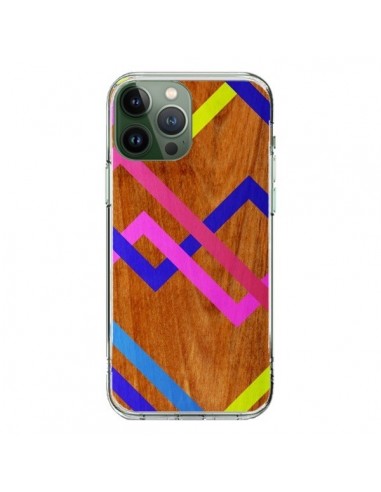 Cover iPhone 13 Pro Max Rosa Giallo Legno Azteque Aztec Tribal - Jenny Mhairi