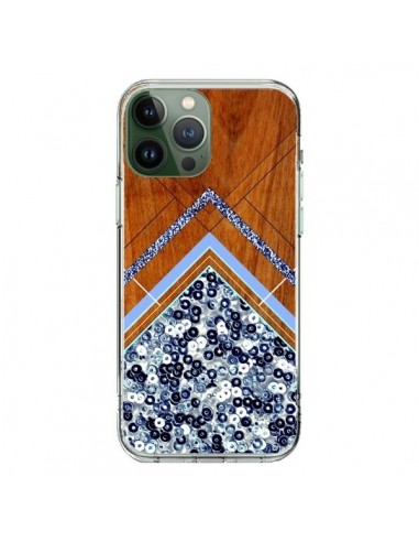 Cover iPhone 13 Pro Max Sequin Geometria Legno Azteco Aztec Tribal - Jenny Mhairi