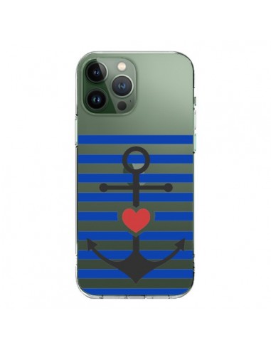 Cover iPhone 13 Pro Max Ancora Marina Cuore Trasparente - Jonathan Perez