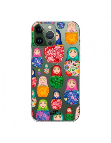 Cover iPhone 13 Pro Max Matryoshka Bambola Russa Trasparente - kateillustrate