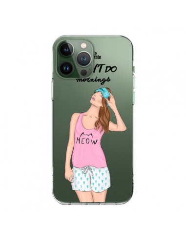 Coque iPhone 13 Pro Max I Don't Do Mornings Matin Transparente - kateillustrate