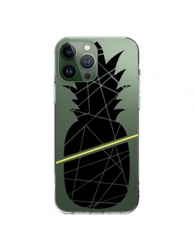 Cover iPhone 13 Pro Max Ananas Nero Trasparente - Koura-Rosy Kane