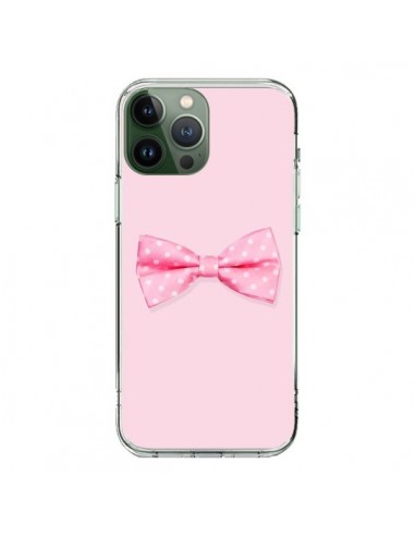 Cover iPhone 13 Pro Max Papillon Rosa Femminile Bow Tie - Laetitia