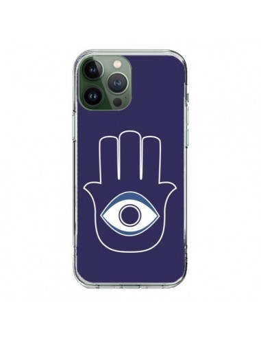 Coque iPhone 13 Pro Max Main de Fatma Oeil Bleu - Laetitia