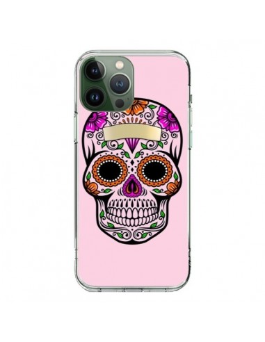 Cover iPhone 13 Pro Max Teschio Messicano Rosa Multicolore - Laetitia