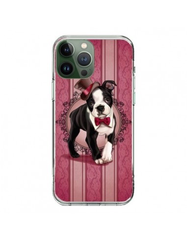 Cover iPhone 13 Pro Max Cane Gentleman Papillon Cappello - Maryline Cazenave