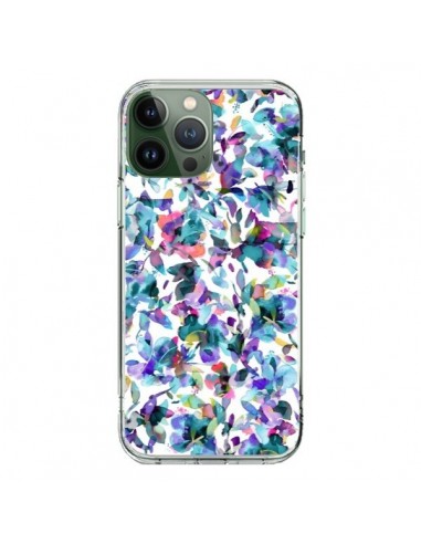 Coque iPhone 13 Pro Max Aquatic Flowers Blue - Ninola Design