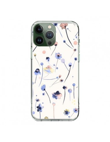 Cover iPhone 13 Pro Max Blue Soft Fiori - Ninola Design