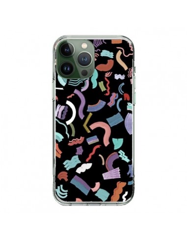 Cover iPhone 13 Pro Max Curly and Zigzag Stripes Nero - Ninola Design