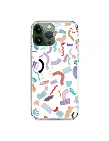 Cover iPhone 13 Pro Max Curly and Zigzag Stripes Bianco - Ninola Design