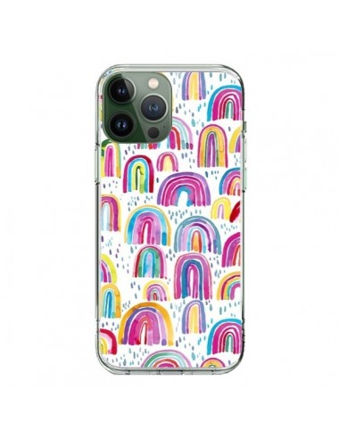 Cover iPhone 13 Pro Max Cute Watercolor Rainbows Arcobaleno - Ninola Design