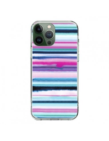 Cover iPhone 13 Pro Max Degrade Stripes Watercolor Rosa - Ninola Design