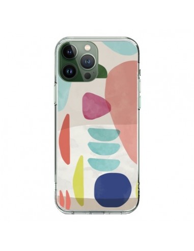 Cover iPhone 13 Pro Max Moody Geometry Multi Bianco - Ninola Design