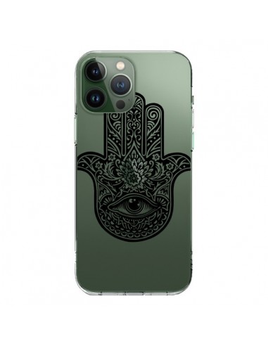 Coque iPhone 13 Pro Max Hamsa Cinq Doigts Main Mauvais Oeil Transparente - Rachel Caldwell