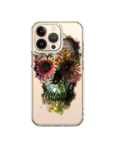 Cover iPhone 13 Pro Teschio Fiori Trasparente - Ali Gulec