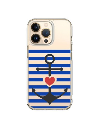 Cover iPhone 13 Pro Ancora Marina Cuore Trasparente - Jonathan Perez