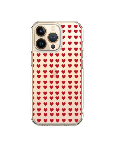 iPhone 13 Pro Case Heart Heart Love Amour Red Clear - Petit Griffin