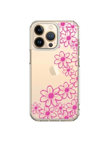 iPhone 13 Pro Case Flowers Pink Clear - Sylvia Cook