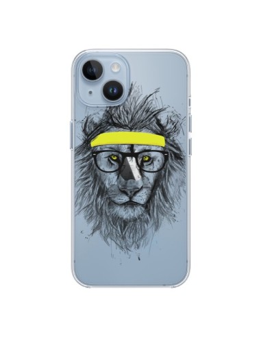 Cover iPhone 14 Hipster Leone Trasparente - Balazs Solti