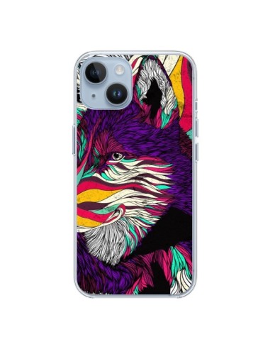 Cover iPhone 14 Husky Cane-Lupo Colorato  - Danny Ivan