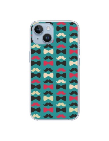 Cover iPhone 14 Hipster Moustache Papillon - Eleaxart