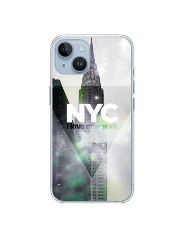 iPhone 14 case I Love New York City Grey Purple Green - Javier Martinez