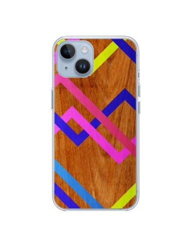 Cover iPhone 14 Rosa Giallo Legno Azteque Aztec Tribal - Jenny Mhairi