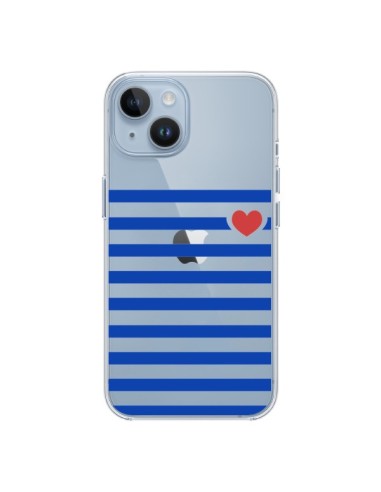 Cover iPhone 14 Mariniere Cuore Amore Trasparente - Jonathan Perez